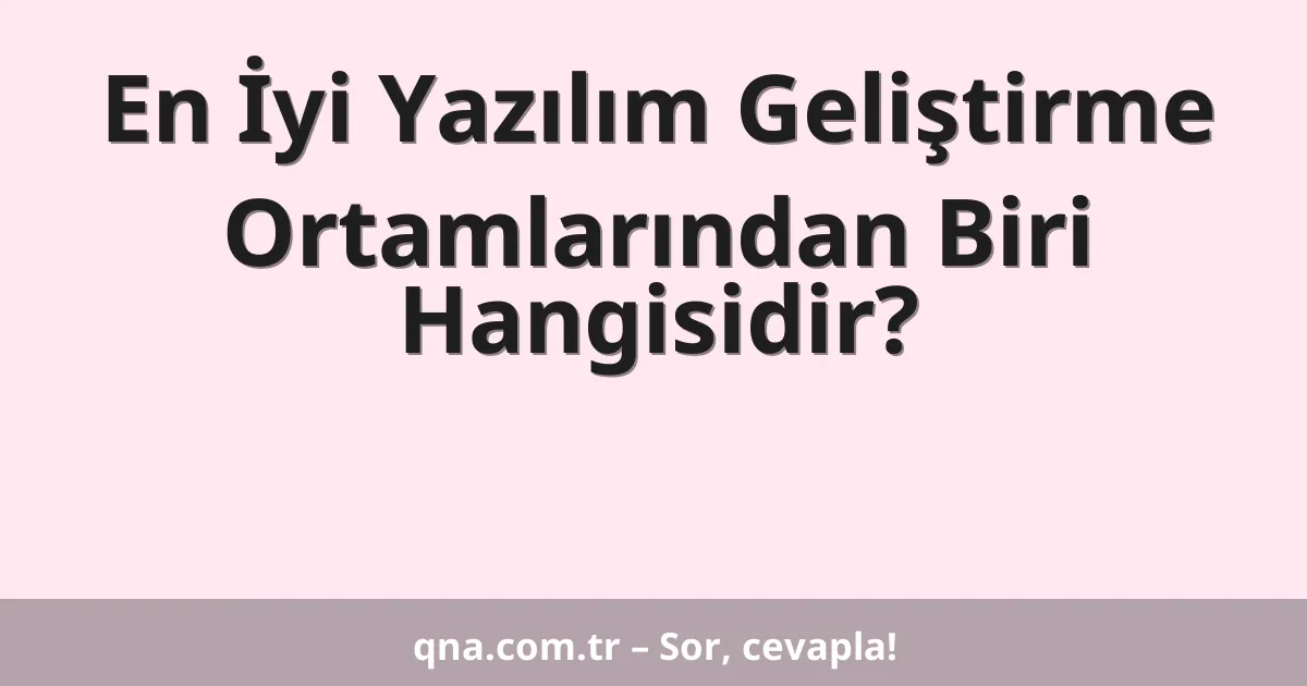 En İyi Yazılım Geliştirme Ortamlarından Biri Hangisidir?