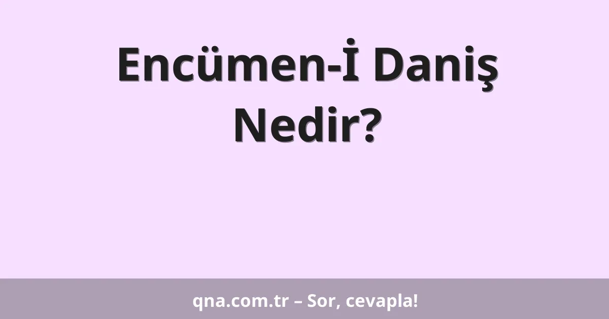 Encümen-İ Daniş Nedir?
