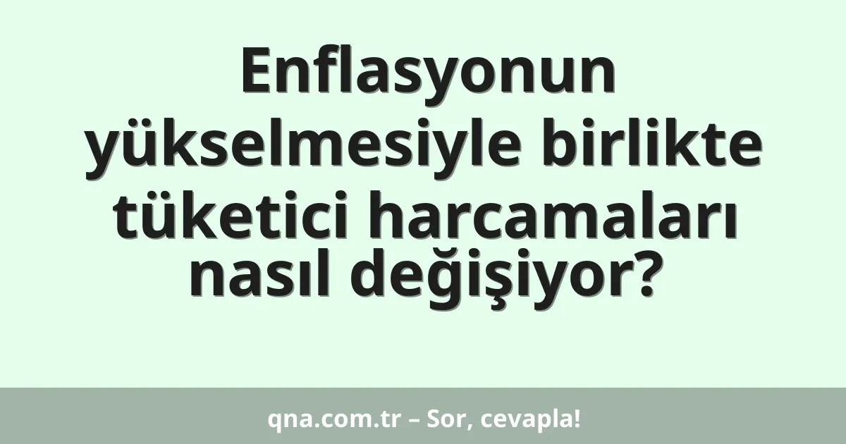 Enflasyonun yükselmesiyle birlikte tüketici harcamaları nasıl değişiyor?