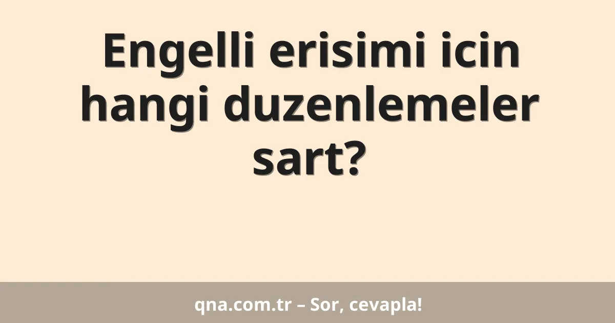 Engelli erisimi icin hangi duzenlemeler sart?