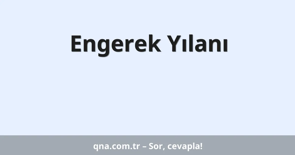 Engerek Yılanı