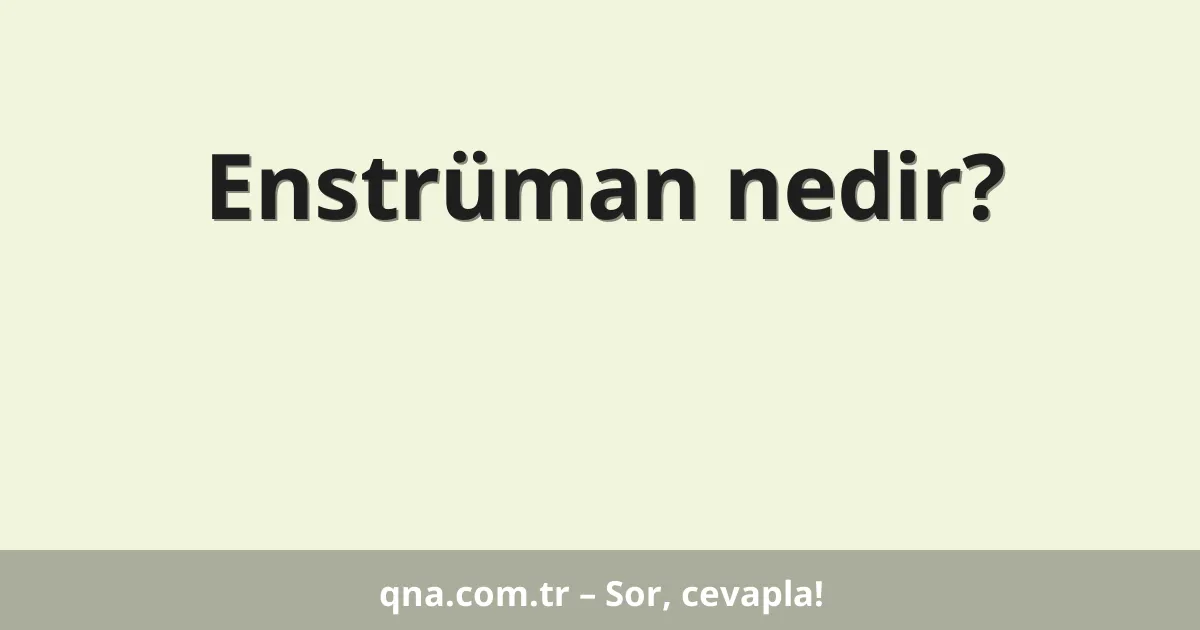 Enstrüman nedir?