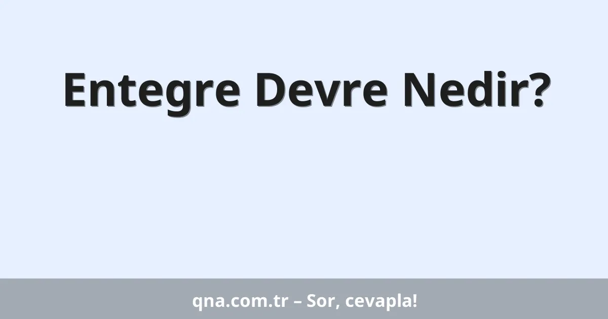 Entegre Devre Nedir?