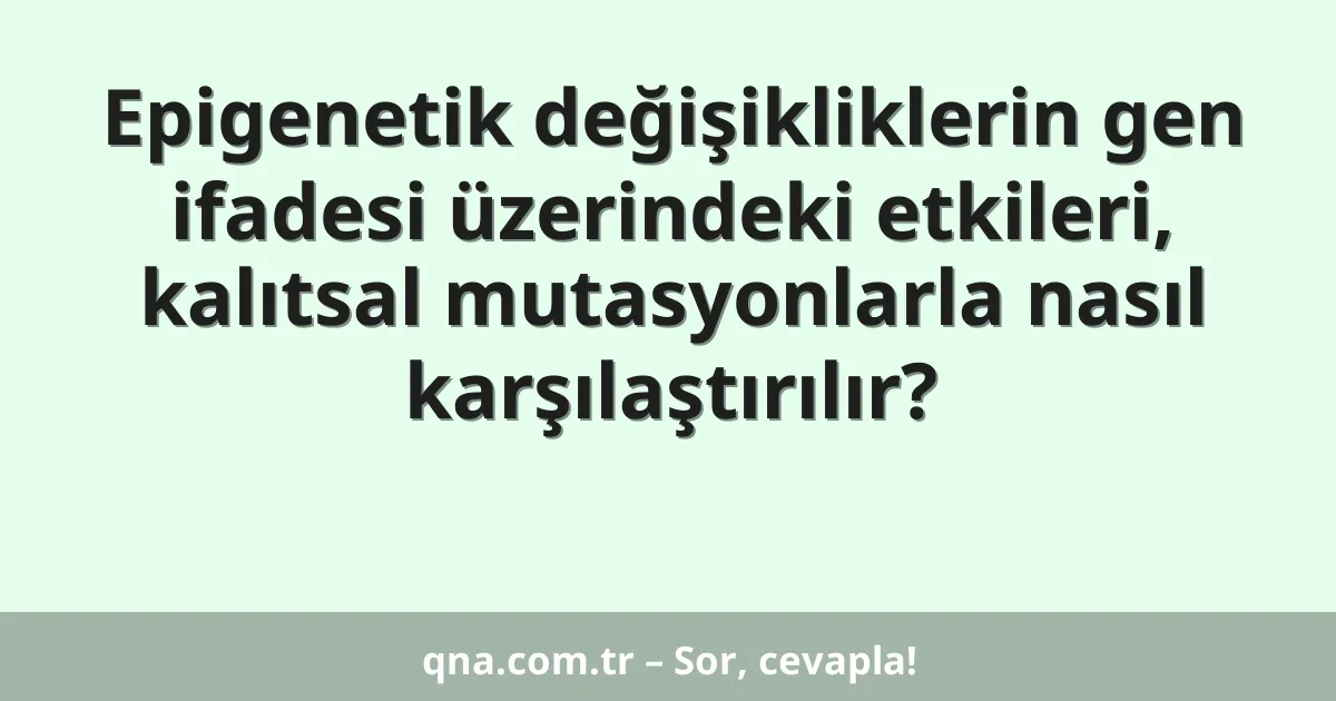 Epigenetik değişikliklerin gen ifadesi üzerindeki etkileri, kalıtsal mutasyonlarla nasıl karşılaştırılır?