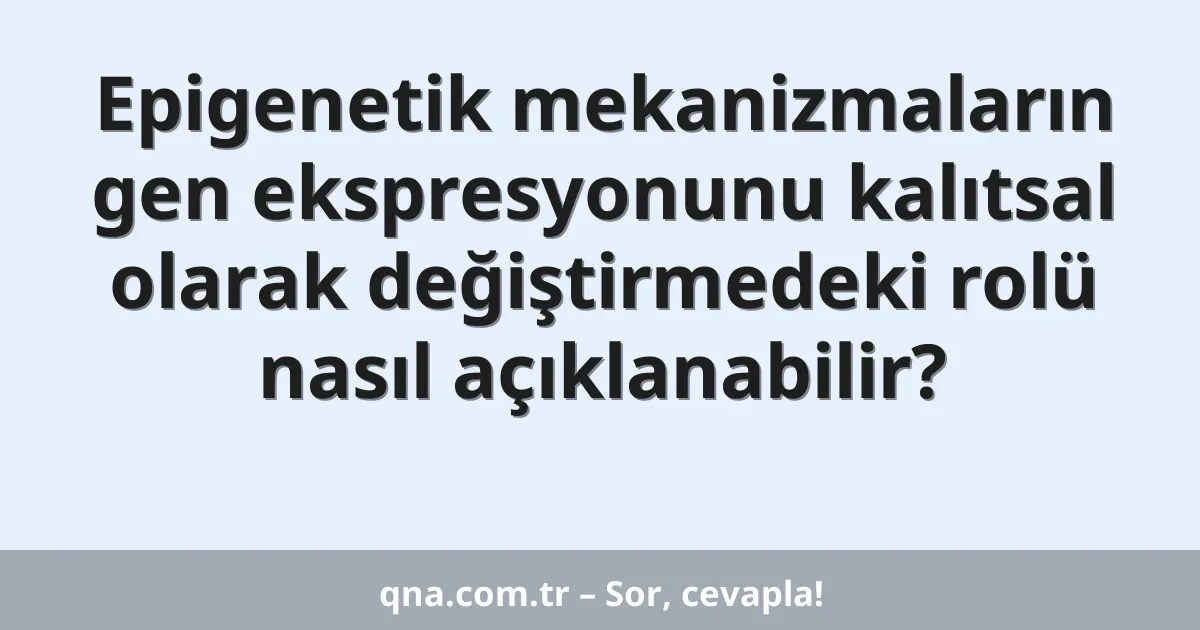 Epigenetik mekanizmaların gen ekspresyonunu kalıtsal olarak değiştirmedeki rolü nasıl açıklanabilir?