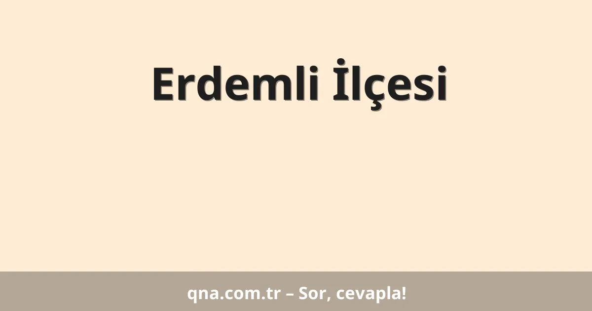 Erdemli İlçesi