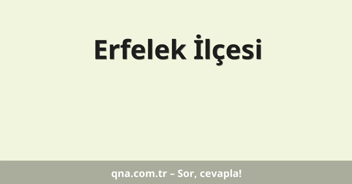 Erfelek İlçesi