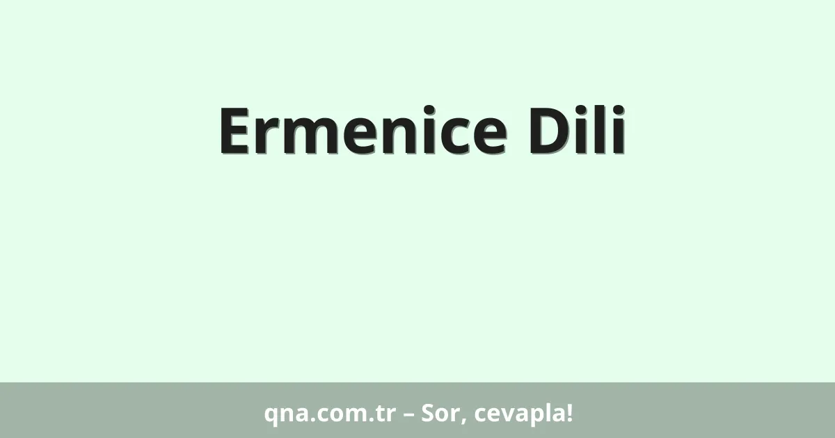 Ermenice Dili