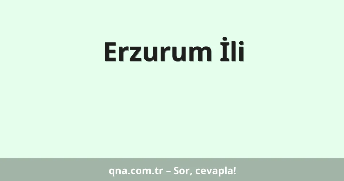 Erzurum İli
