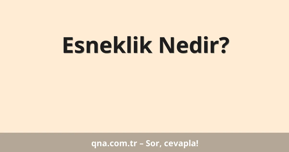 Esneklik Nedir?