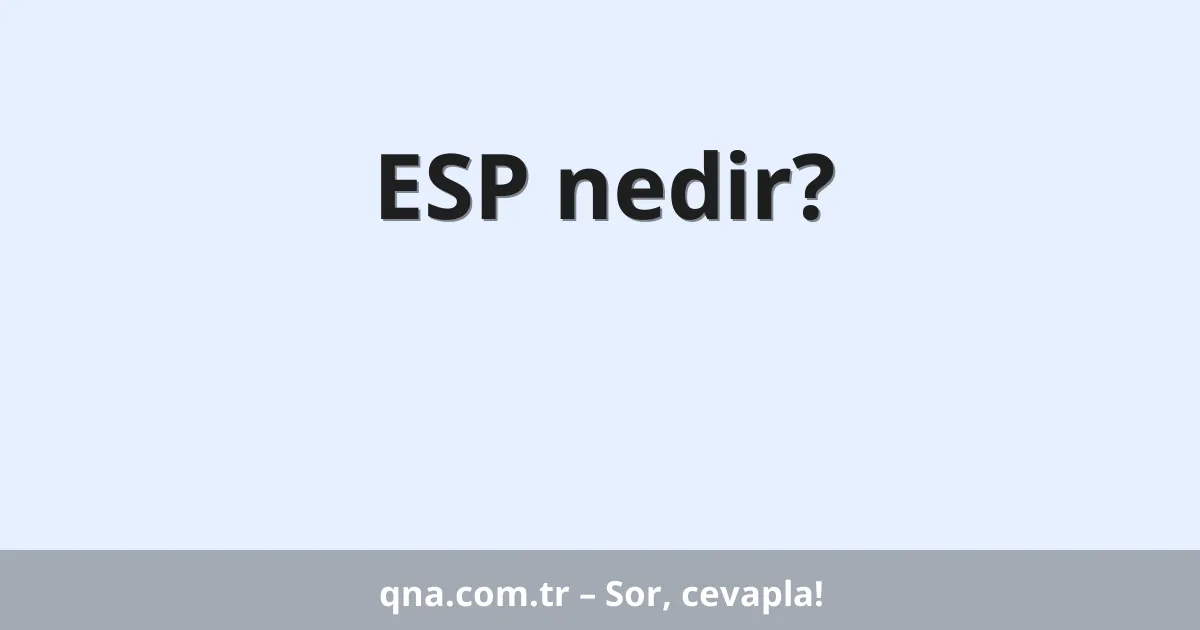 ESP nedir?