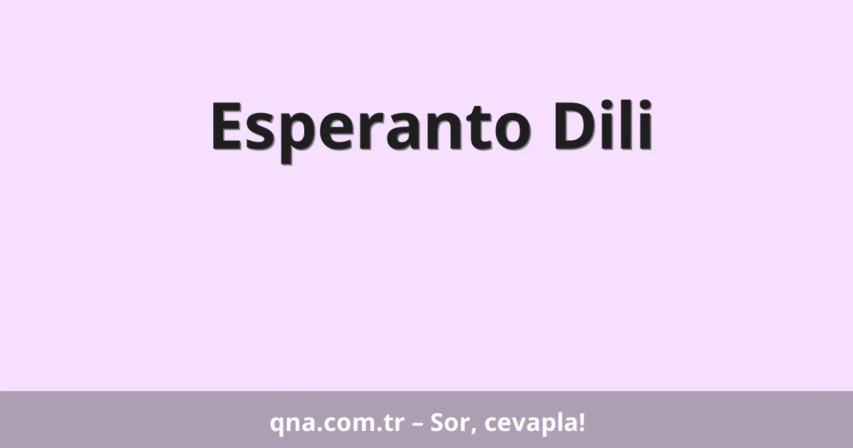 Esperanto Dili