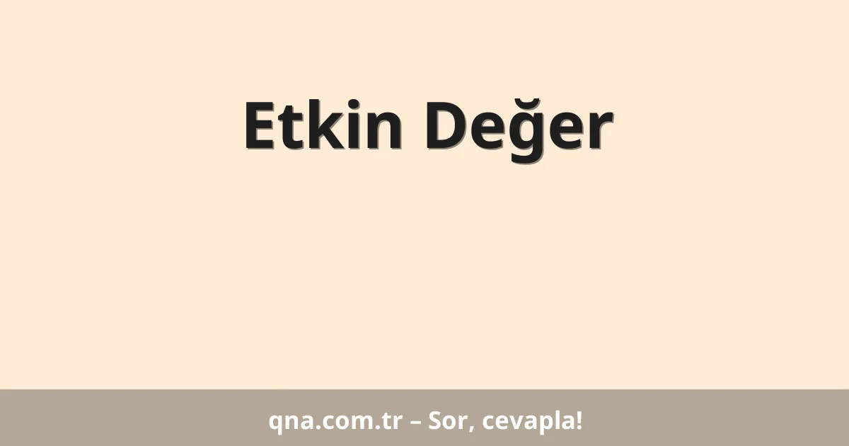 Etkin Değer