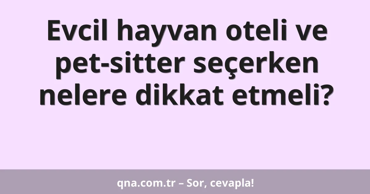 Evcil hayvan oteli ve pet-sitter seçerken nelere dikkat etmeli?