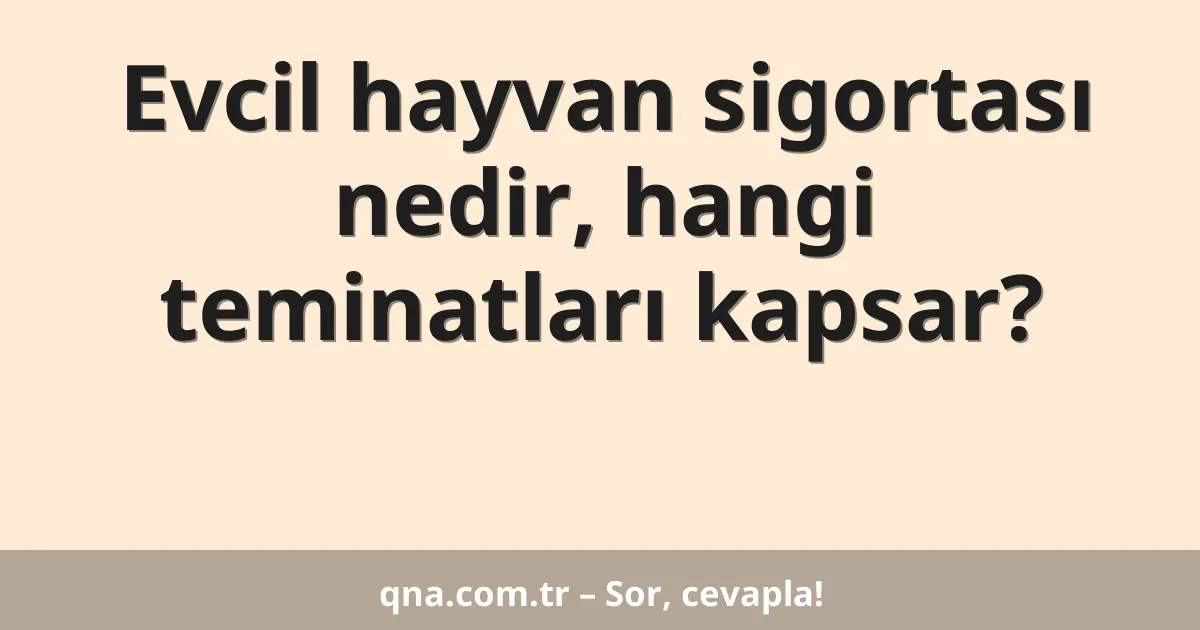 Evcil hayvan sigortası nedir, hangi teminatları kapsar?