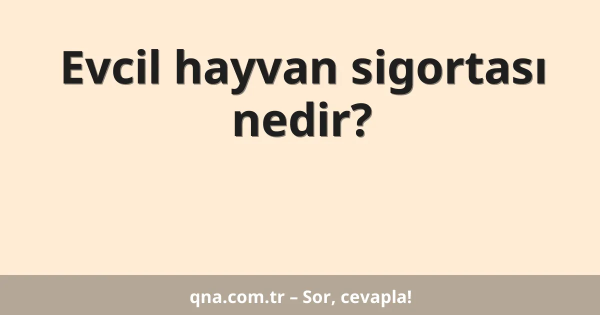 Evcil hayvan sigortası nedir?