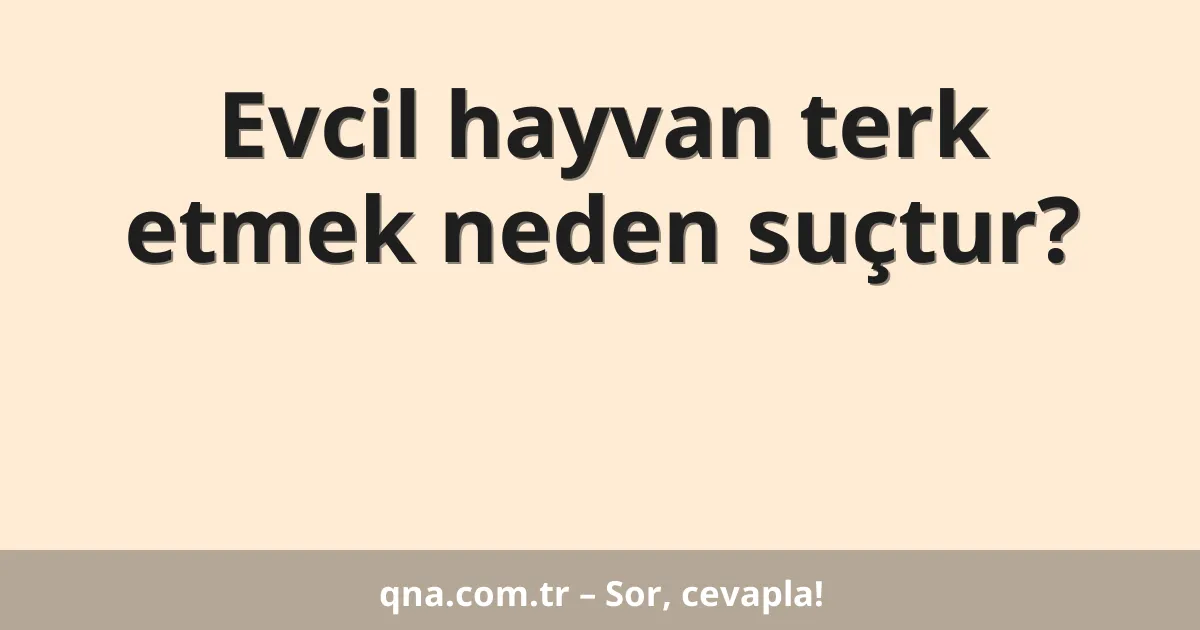 Evcil hayvan terk etmek neden suçtur?