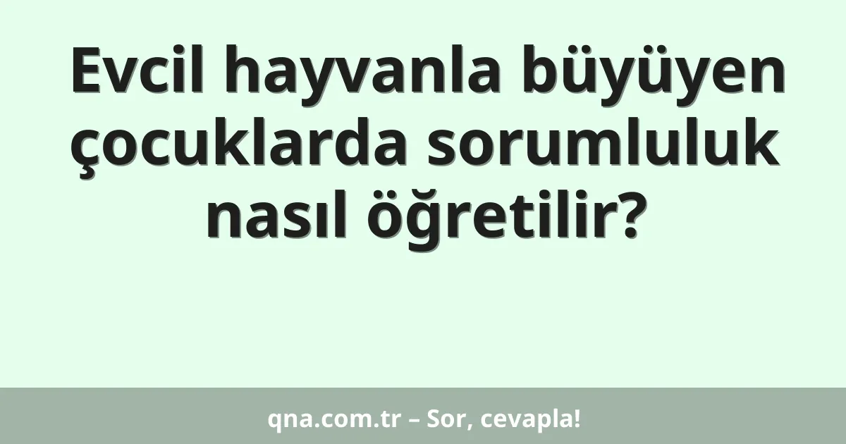 Evcil hayvanla büyüyen çocuklarda sorumluluk nasıl öğretilir?
