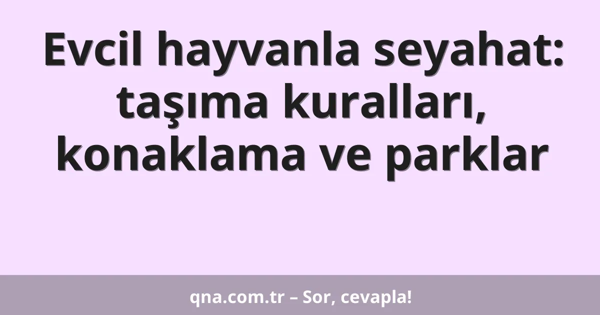 Evcil hayvanla seyahat: taşıma kuralları, konaklama ve parklar