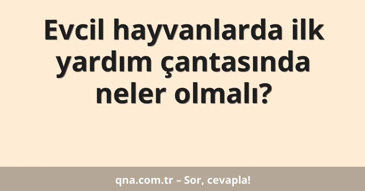 Evcil hayvanlarda ilk yardım çantasında neler olmalı?