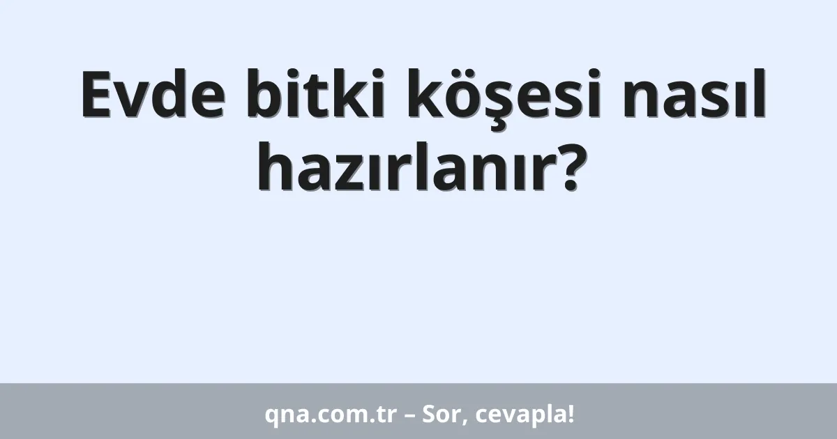 Evde bitki köşesi nasıl hazırlanır?