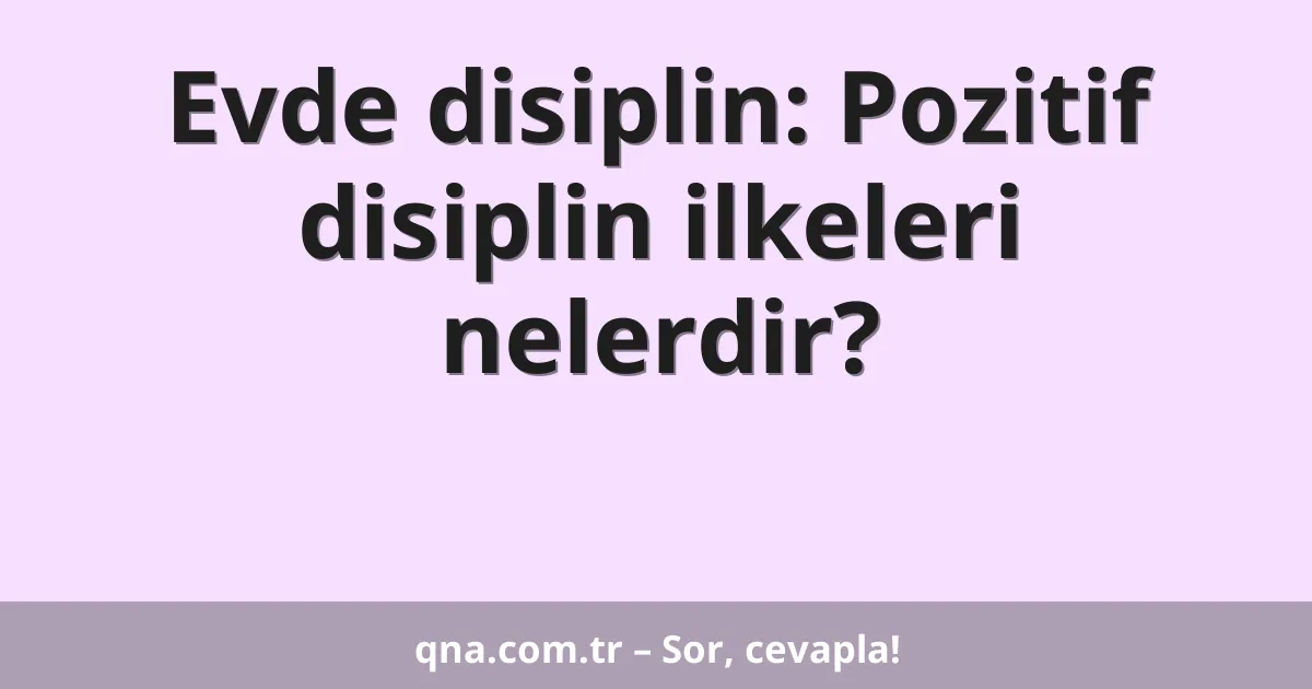 Evde disiplin: Pozitif disiplin ilkeleri nelerdir?
