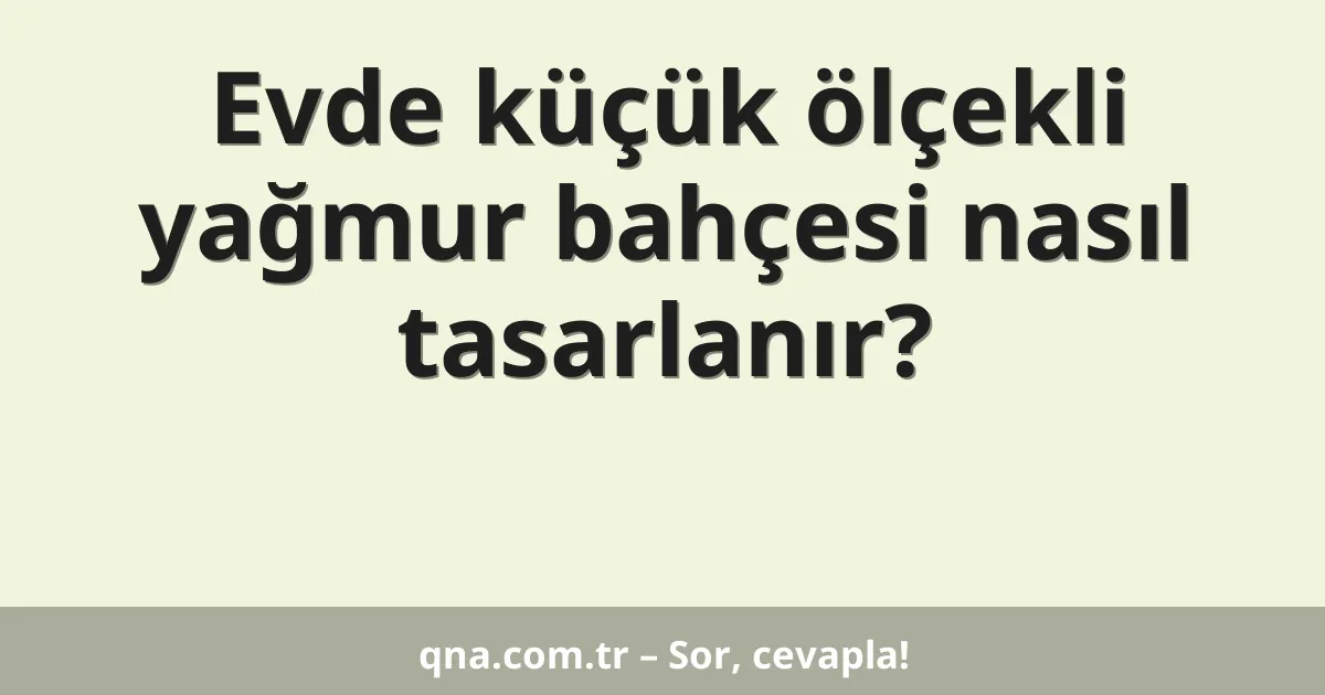 Evde küçük ölçekli yağmur bahçesi nasıl tasarlanır?