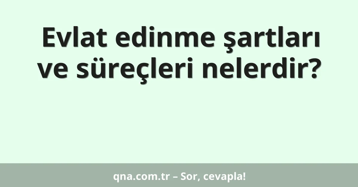 Evlat edinme şartları ve süreçleri nelerdir?