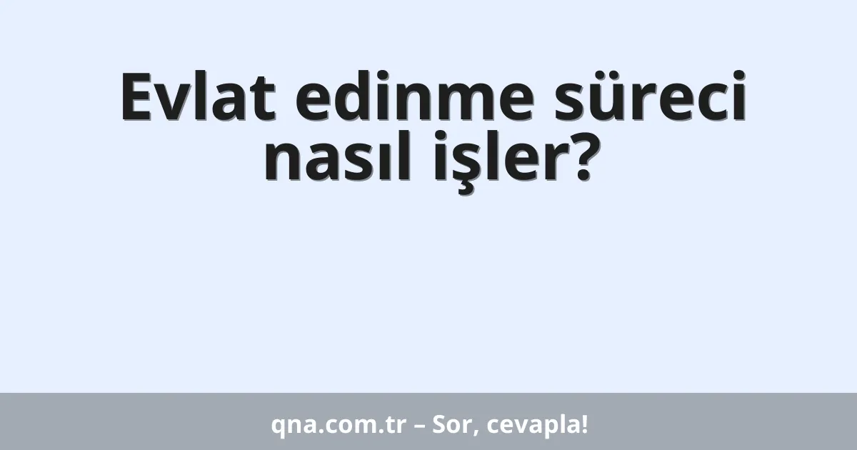 Evlat edinme süreci nasıl işler?