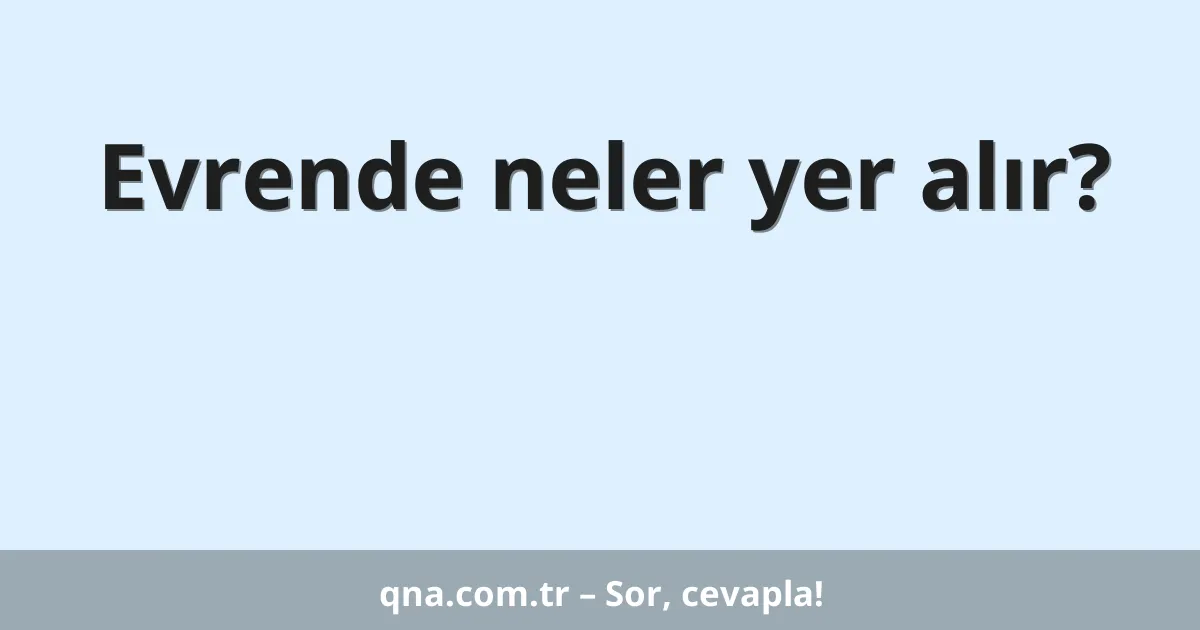 Evrende neler yer alır?