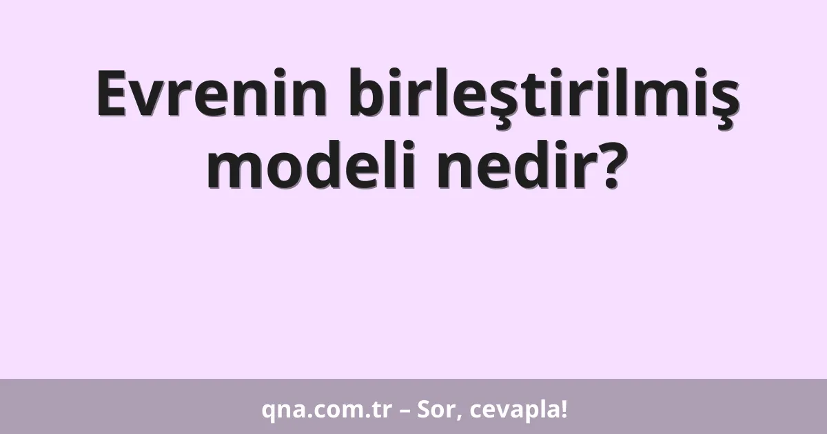 Evrenin birleştirilmiş modeli nedir?
