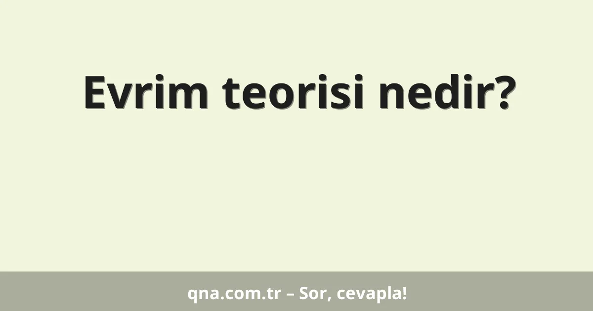 Evrim teorisi nedir?