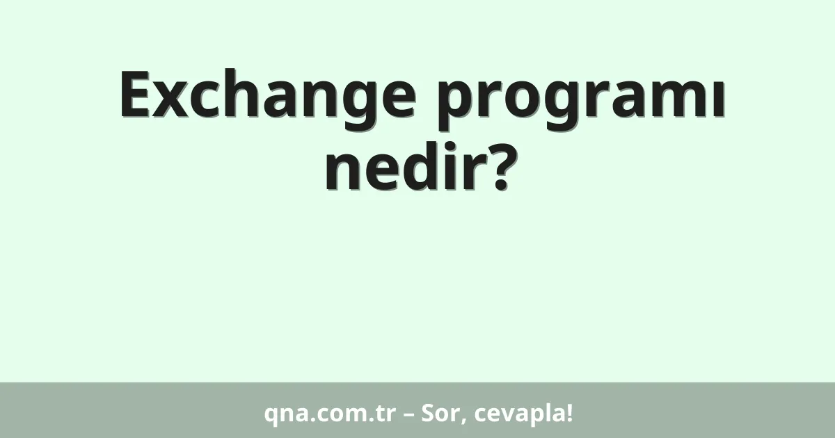 Exchange programı nedir?