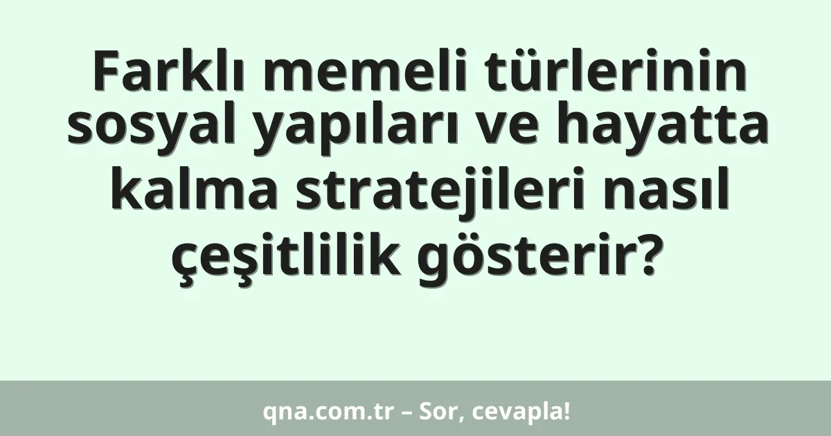 Farklı memeli türlerinin sosyal yapıları ve hayatta kalma stratejileri nasıl çeşitlilik gösterir?