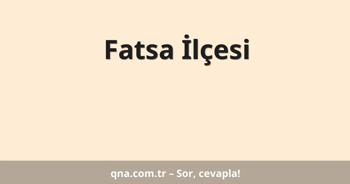 Fatsa İlçesi