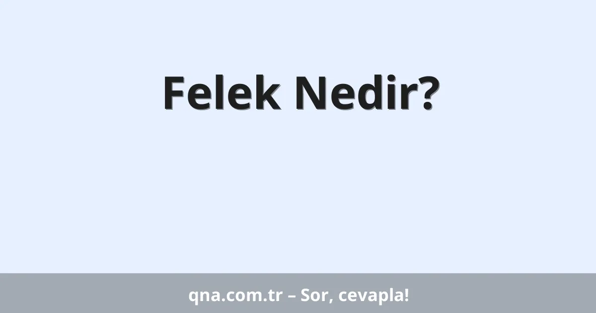 Felek Nedir?
