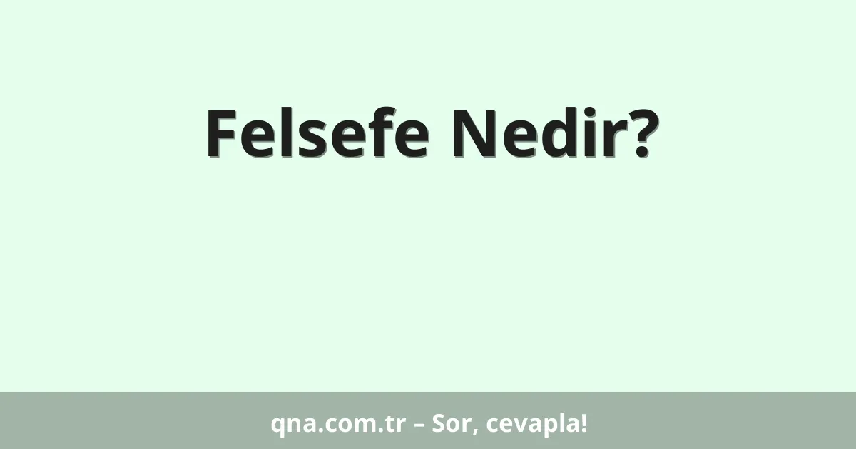 Felsefe Nedir?