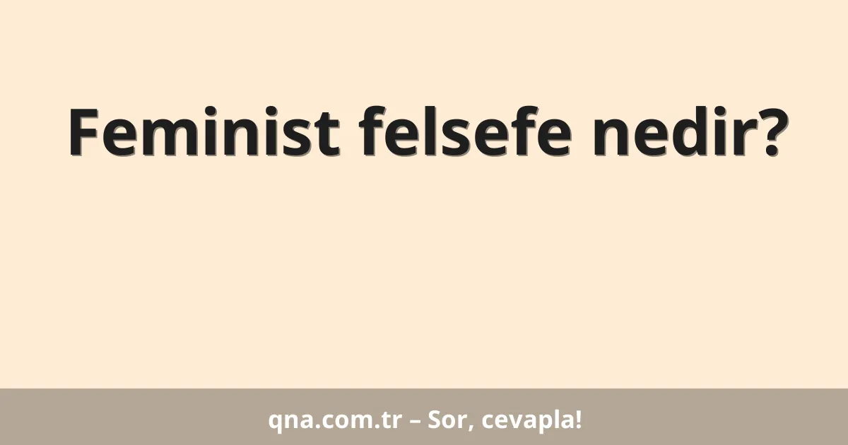 Feminist felsefe nedir?