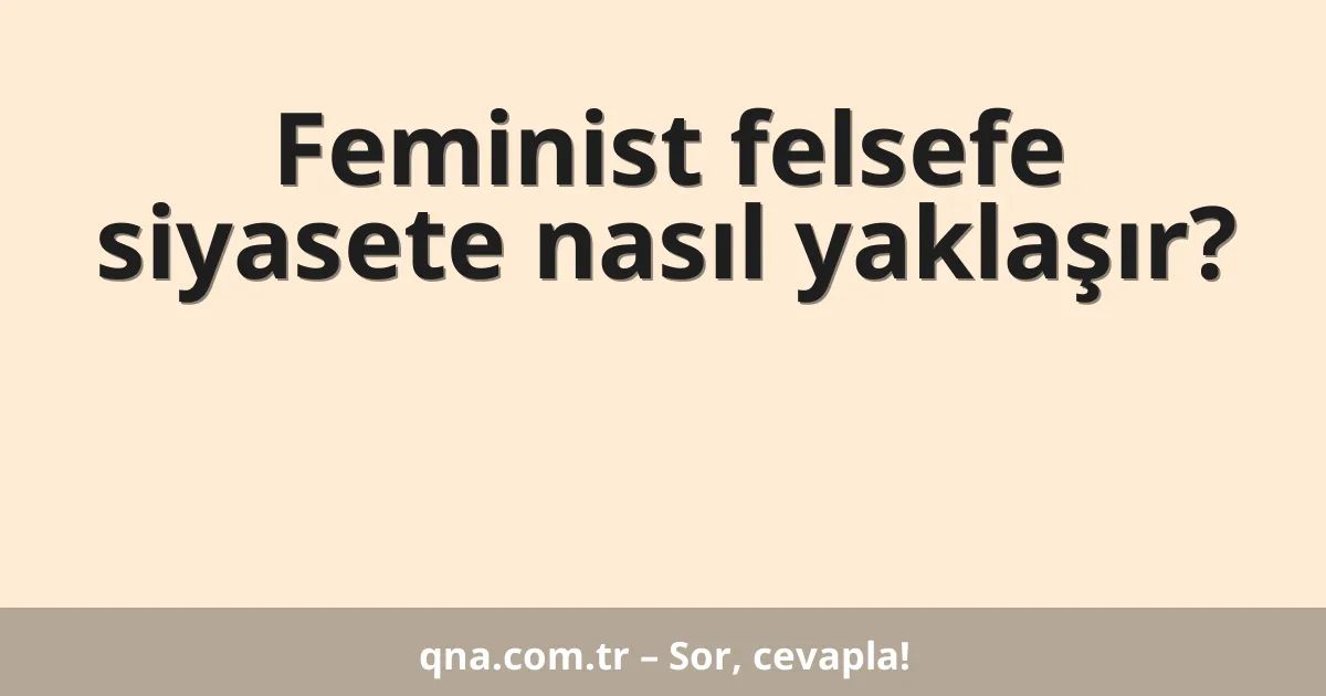 Feminist felsefe siyasete nasıl yaklaşır?