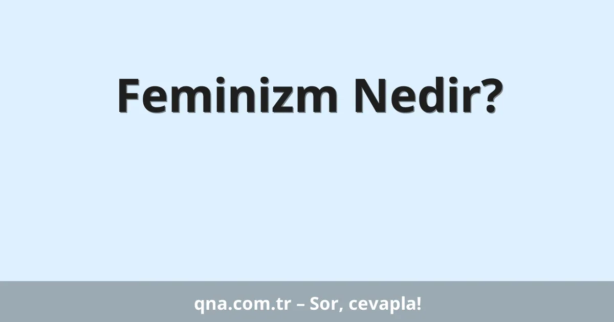 Feminizm Nedir?