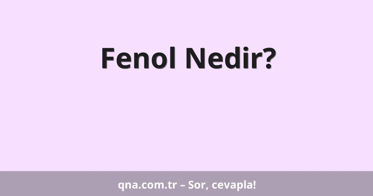 Fenol Nedir?