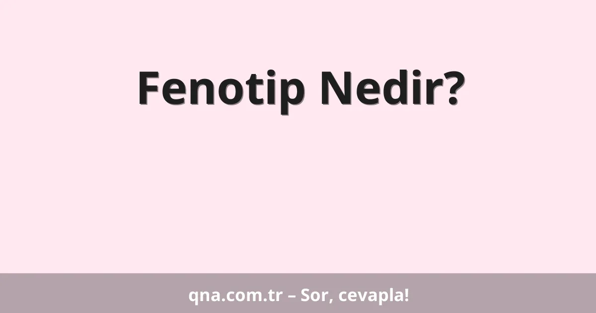 Fenotip Nedir?