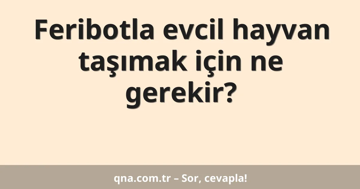 Feribotla evcil hayvan taşımak için ne gerekir?