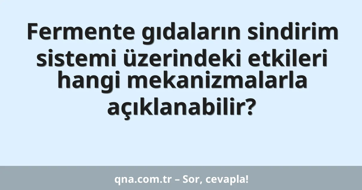 Fermente gıdaların sindirim sistemi üzerindeki etkileri hangi mekanizmalarla açıklanabilir?