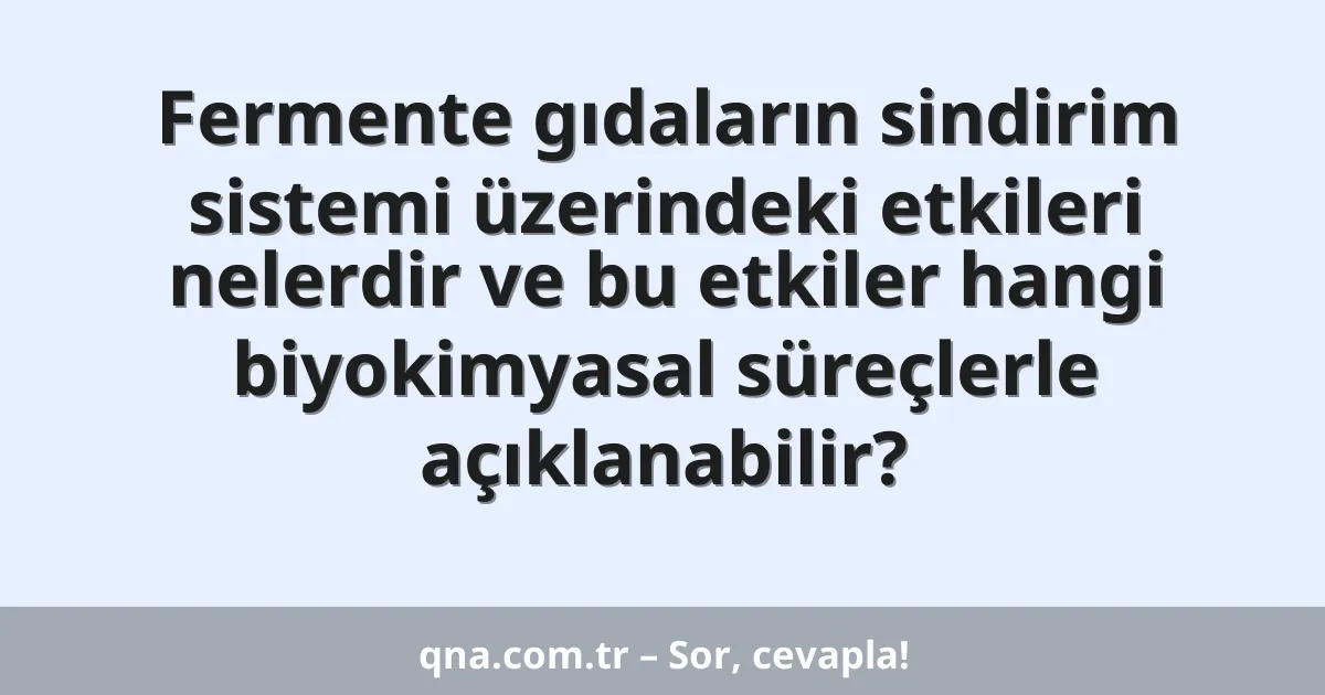 Fermente gıdaların sindirim sistemi üzerindeki etkileri nelerdir ve bu etkiler hangi biyokimyasal süreçlerle açıklanabilir?