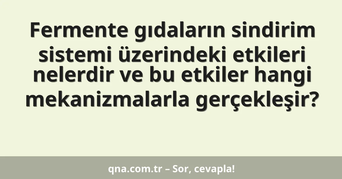 Fermente gıdaların sindirim sistemi üzerindeki etkileri nelerdir ve bu etkiler hangi mekanizmalarla gerçekleşir?