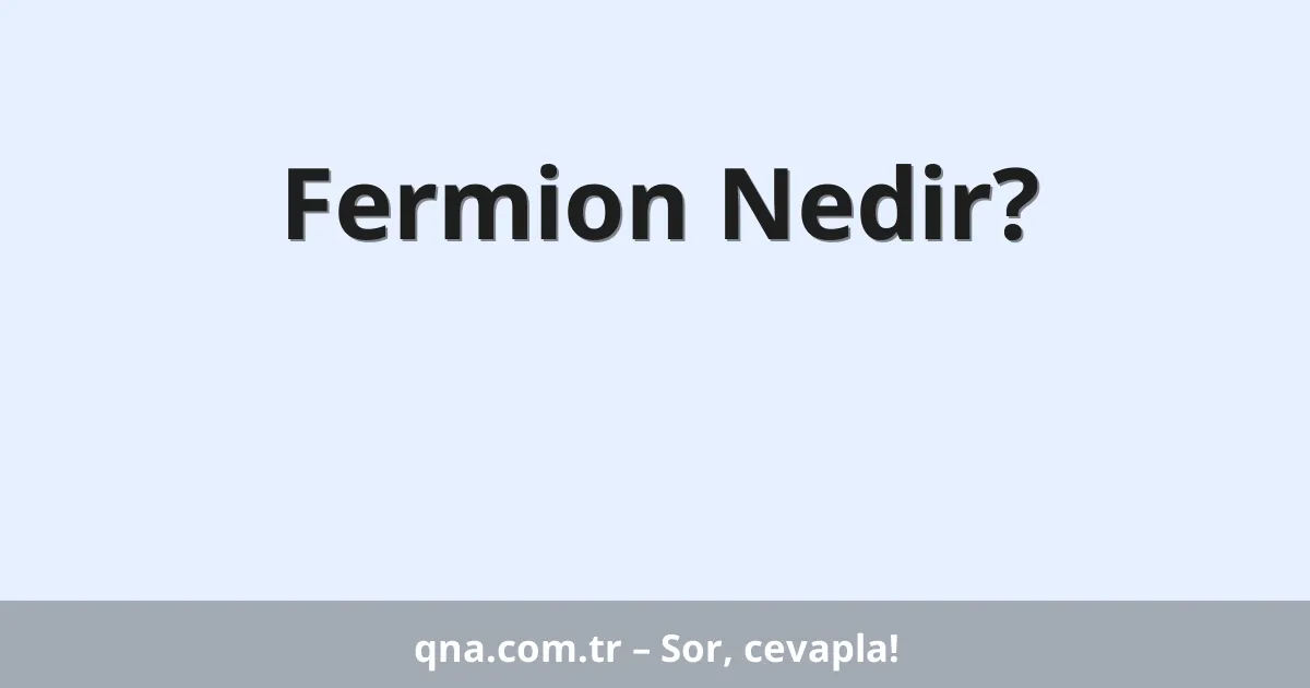 Fermion Nedir?
