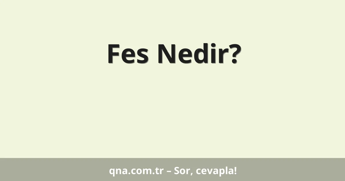 Fes Nedir?