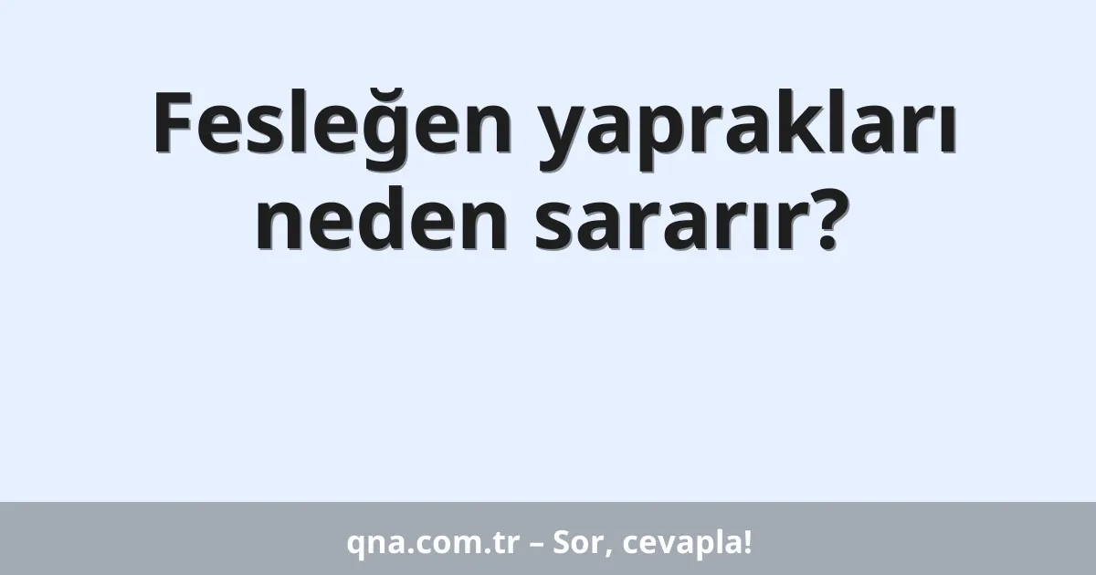 Fesleğen yaprakları neden sararır?