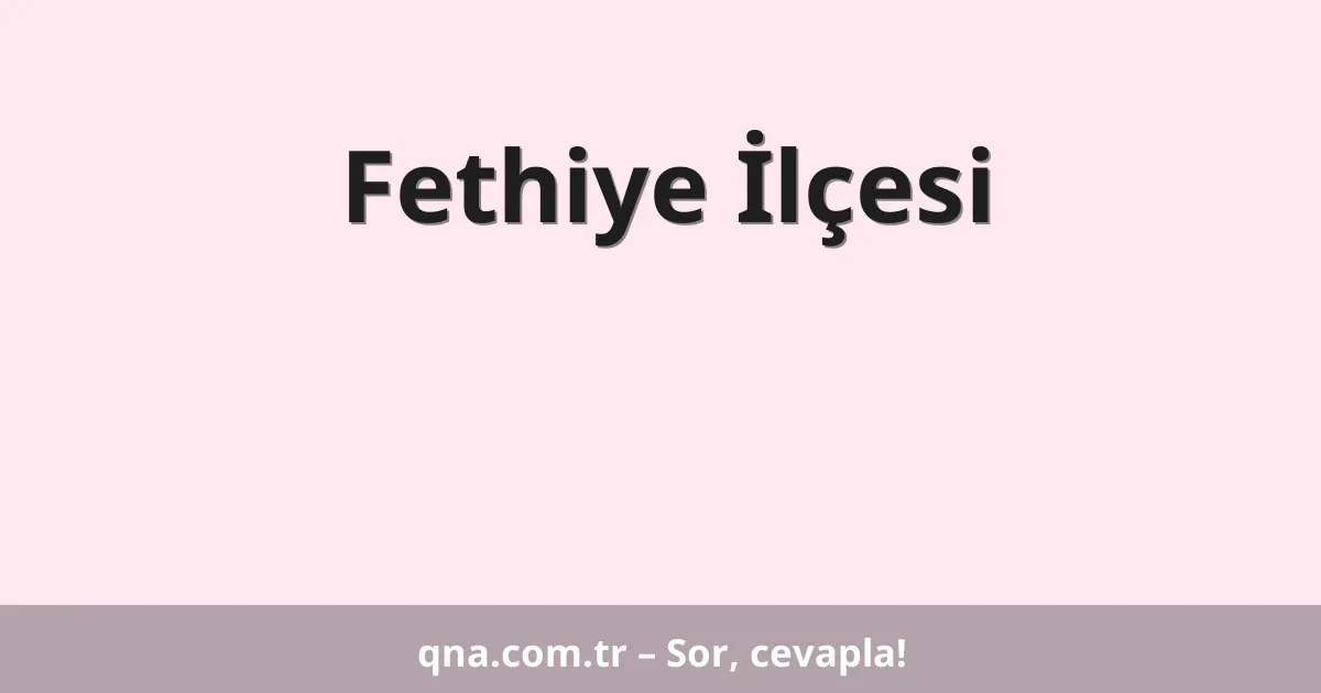 Fethiye İlçesi